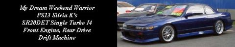 1999 Ford Taurus - A blue Nissan Silvia S13 is parked outdoors, with a second car visible behind it.