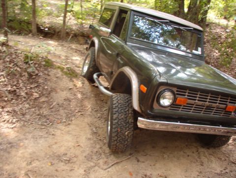 1975 Ford Bronco - The burm where the "gate" trail joins the "sled" trail.
