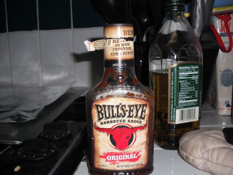 1991 Ford Bronco - A bottle of Bull's-Eye Original Barbecue Sauce is shown on a kitchen counter.