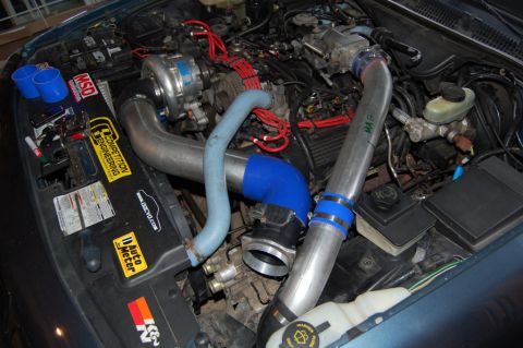 1985 Mercury Grand Marquis - Customized engine bay a turbocharger, intercooler piping, and aftermarket ignition system components.