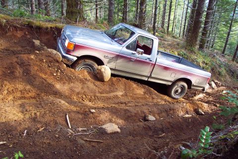 1989 Ford F-150 - Another angle that show how steep it is.Did I make it through? No!