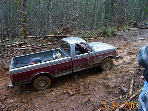 1989 Ford F-150 - Climbing Firebreak Five trail #14.