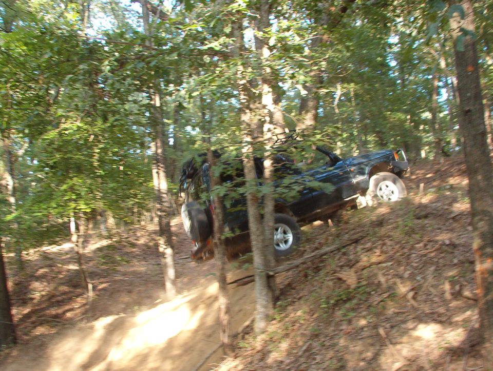 After a few tries, he got up it.  I think shedding the weight of that bumper corner was the key.