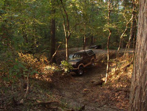 1983 Ford Bronco - I decided to try going up the sled trail, and of course, the only photo is when I got hung up for a moment making the turn coming off the r…