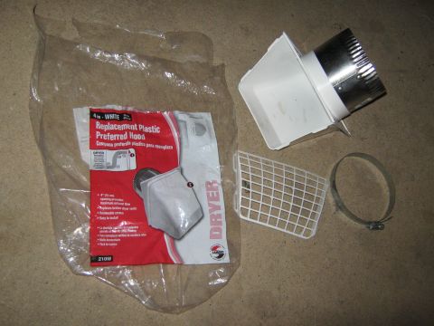 2000 Mercury Grand Marquis - Replacement plastic preferred hood for a dryer vent is shown with its accessories.
