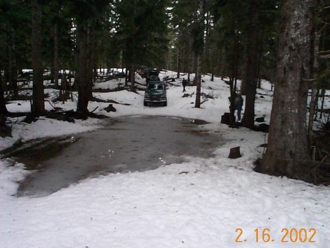 1989 Ford F-150 - The Fire Fox trail mud hole is frozen over. Bet we won't let that stop us.TSF Shoot n' Run, 2/16/2002