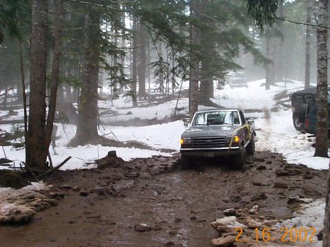 1989 Ford F-150 - Didn't need to back up, at least not all the way, just playing around. TSF Shoot n' Run, 2/16/2002