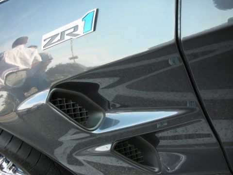 1998 Ford Crown Victoria - Detail of a Corvette ZR1 fender vent and badge.