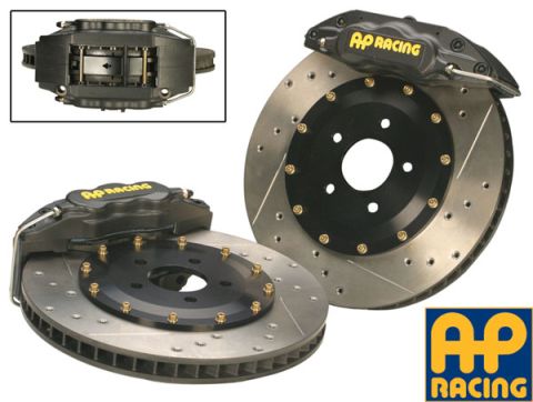 1998 Ford Crown Victoria - AP Racing brake caliper and rotor kit shown with an inset view of the caliper.