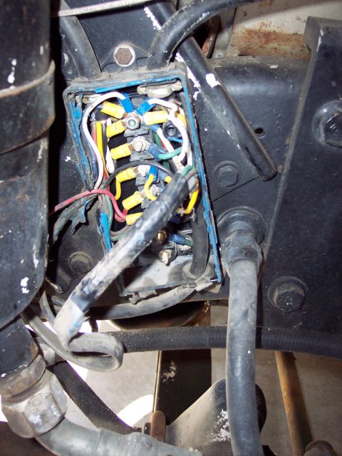 1981 Kenworth W900A - An open electrical junction box reveals a complex network of wires and connections.
