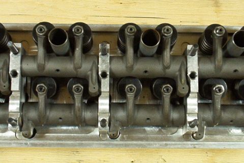 1972 Ford Ranchero - This image shows the internal components of an engine's valve train, including rocker arms and springs.