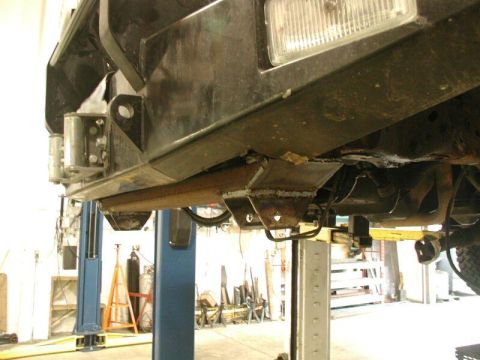 1985 Ford Bronco - Custom fabrication work is visible on the vehicle's frame and suspension system.