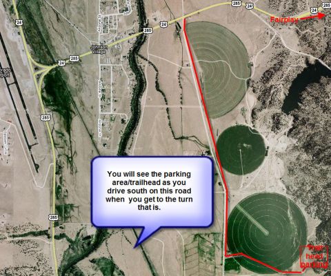 1995 Ford Bronco - Map displays a route overlay and directions to a parking area/trailhead.