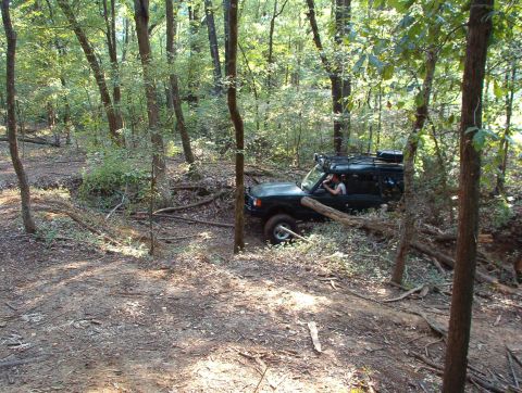 1983 Ford Bronco - This is becoming a popular trail, but as soft as the dirt is, it may not last.