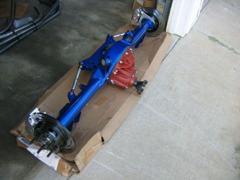 1992 Ford Mustang - Custom rear axle assembly with disc brakes, likely for a performance vehicle build.