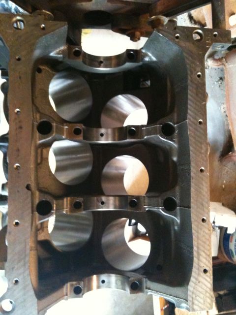 1993 Toyota 4Runner - Close-up view of an engine block's internal structure, showing cylinder bores and bearing supports.