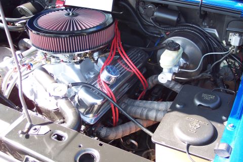 2001 Ford Crown Victoria - Close-up view of a modified engine bay with custom components.