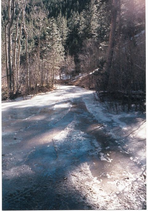 1996 Ford Bronco - Looking down the ice hill. Glad I made it to the top.