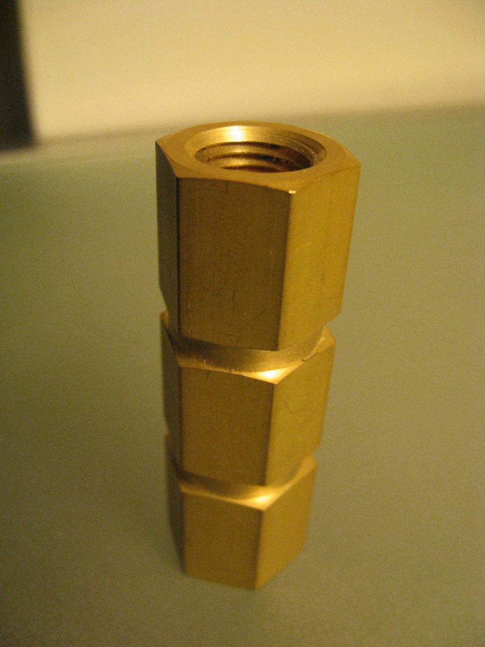 stacked brass fittings