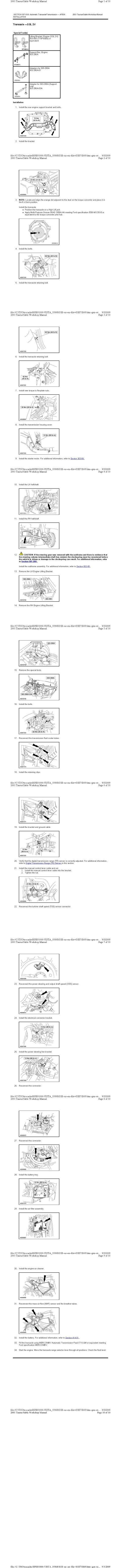 1901 Ford Taurus - Transaxle Assembly 3.0L " 2V "