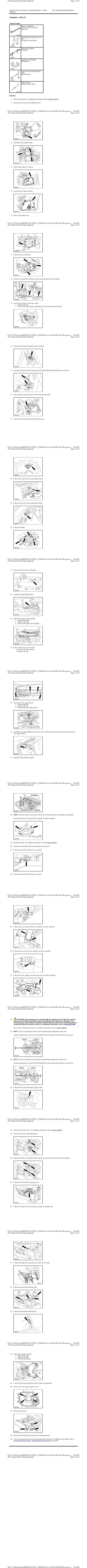 1901 Ford Taurus - Transaxle Removal 3.0L " 4V "