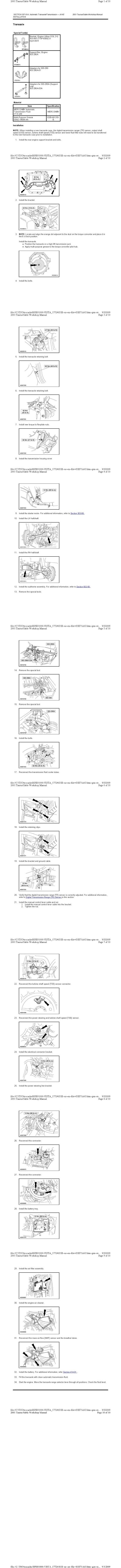 1901 Ford Taurus - Transaxle Installation