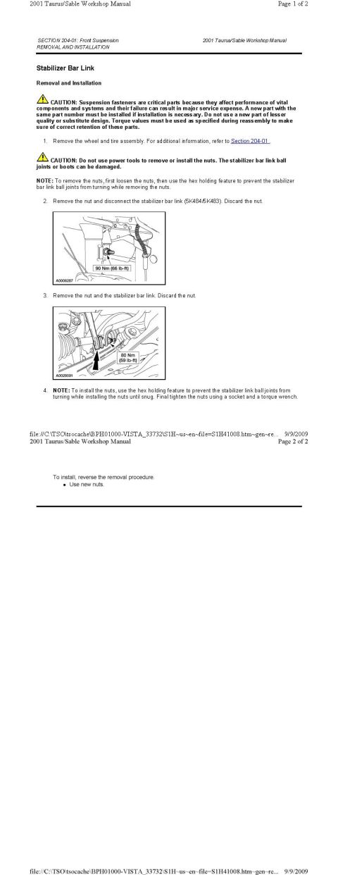 2001 Ford Taurus - Stabilizer Bar Link