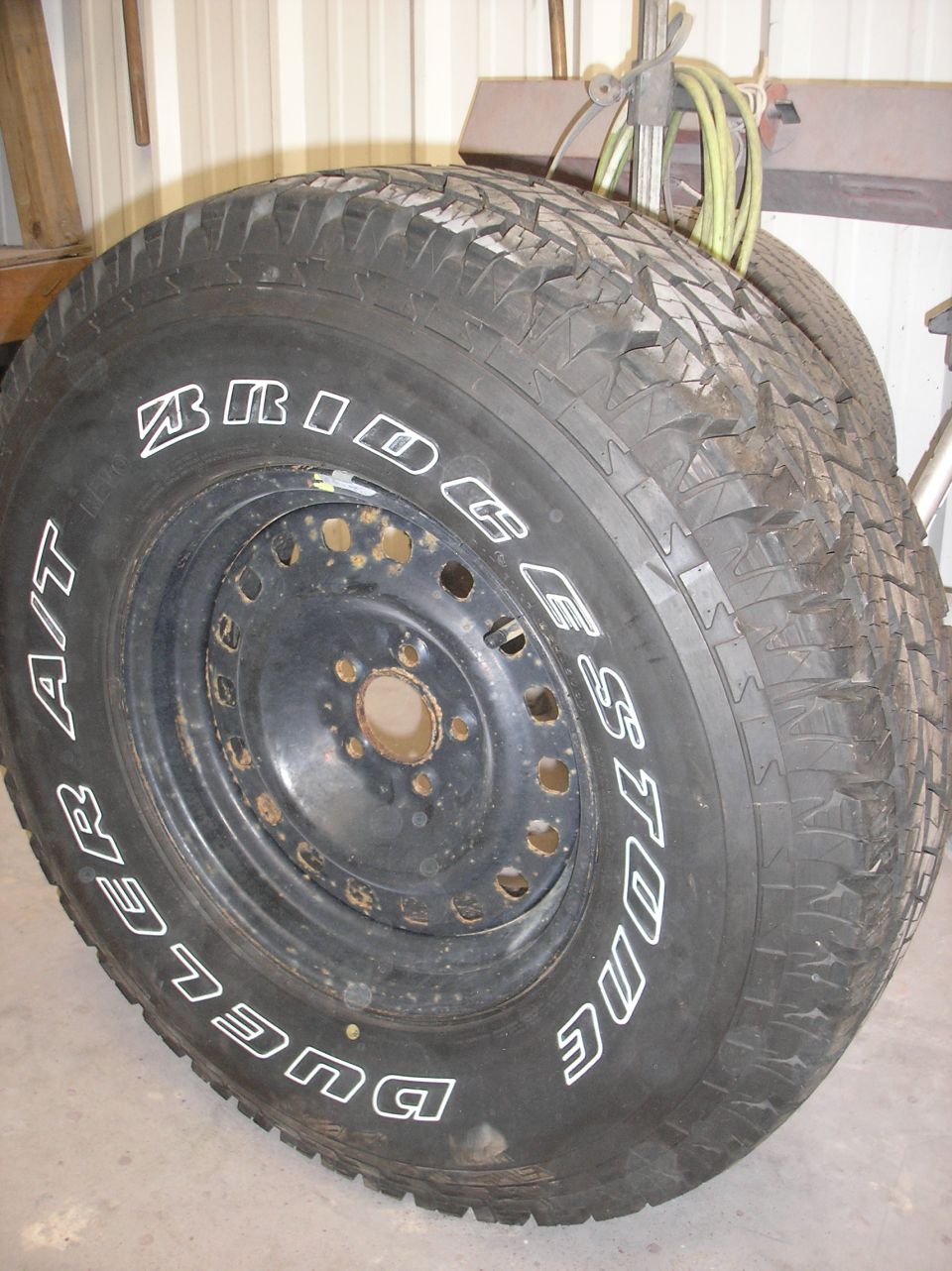 Bridgestone Dueler A/T tire on a steel rim