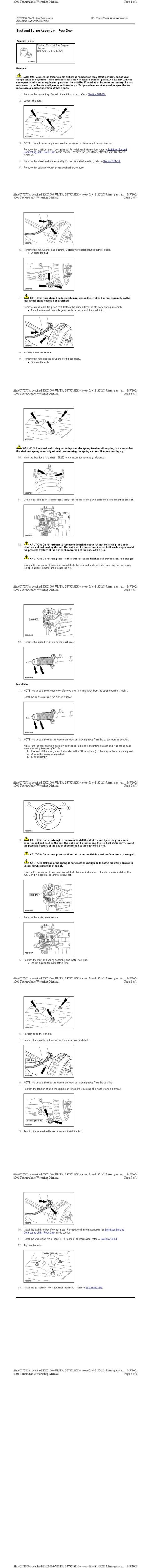 2001 Ford Taurus - Strut And Spring Assembly Four Door
