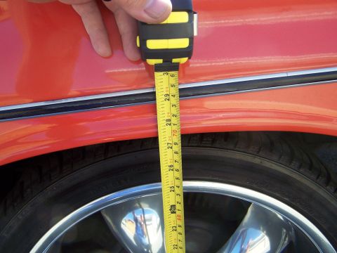 1973 Ford Ranchero - this is the rear fender height with the "stock" rear coil spings installed.