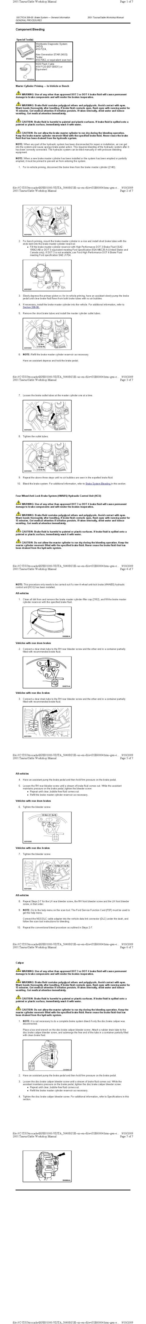 2001 Ford Taurus - Bleeding + 4WABS HCU