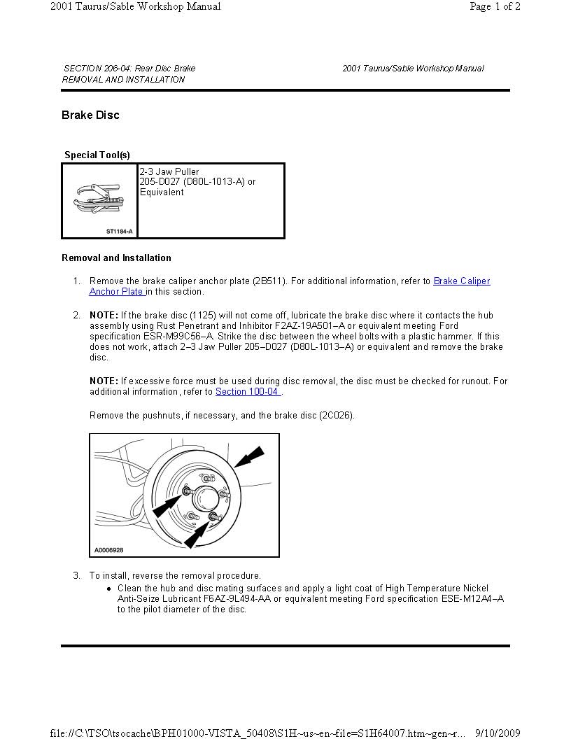 Rear Brake Disc removal + Installation