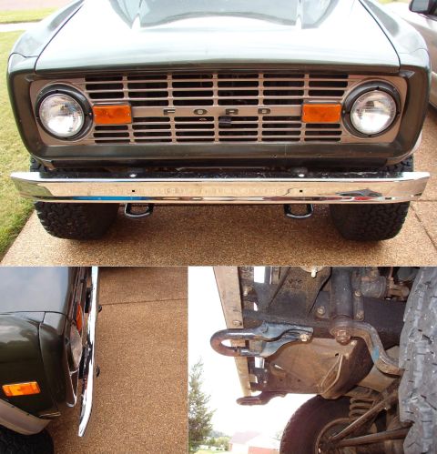 1975 Ford Bronco - In preparation for OCBR09, we added Expedition/F150 towing eyes. These are the cast-iron ones, attached using only their original mounting…