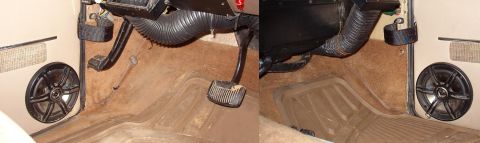 1975 Ford Bronco - Kick panel carpet is attached with snaps.
