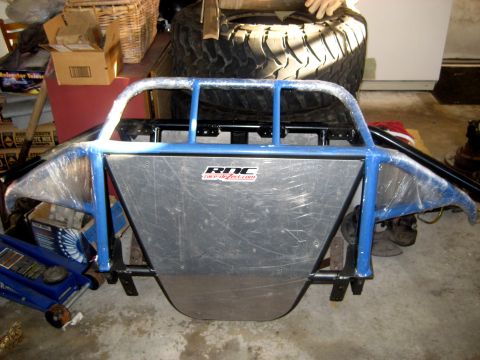 1996 Ford Bronco - Custom front bumper assembly with a blue roll cage and RDC branding is shown.