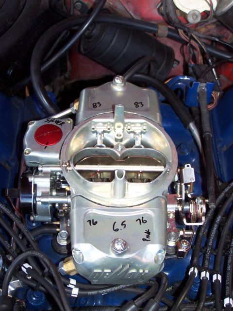 1973 Ford Ranchero - I started with the standard calibration; 76 main jets, 83 secondary jets, a 6.5 power valve, a pink cam in the #1 position and a silver spr…