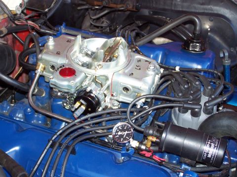 1973 Ford Ranchero - the new Speed Demon 750 carb installation is done.