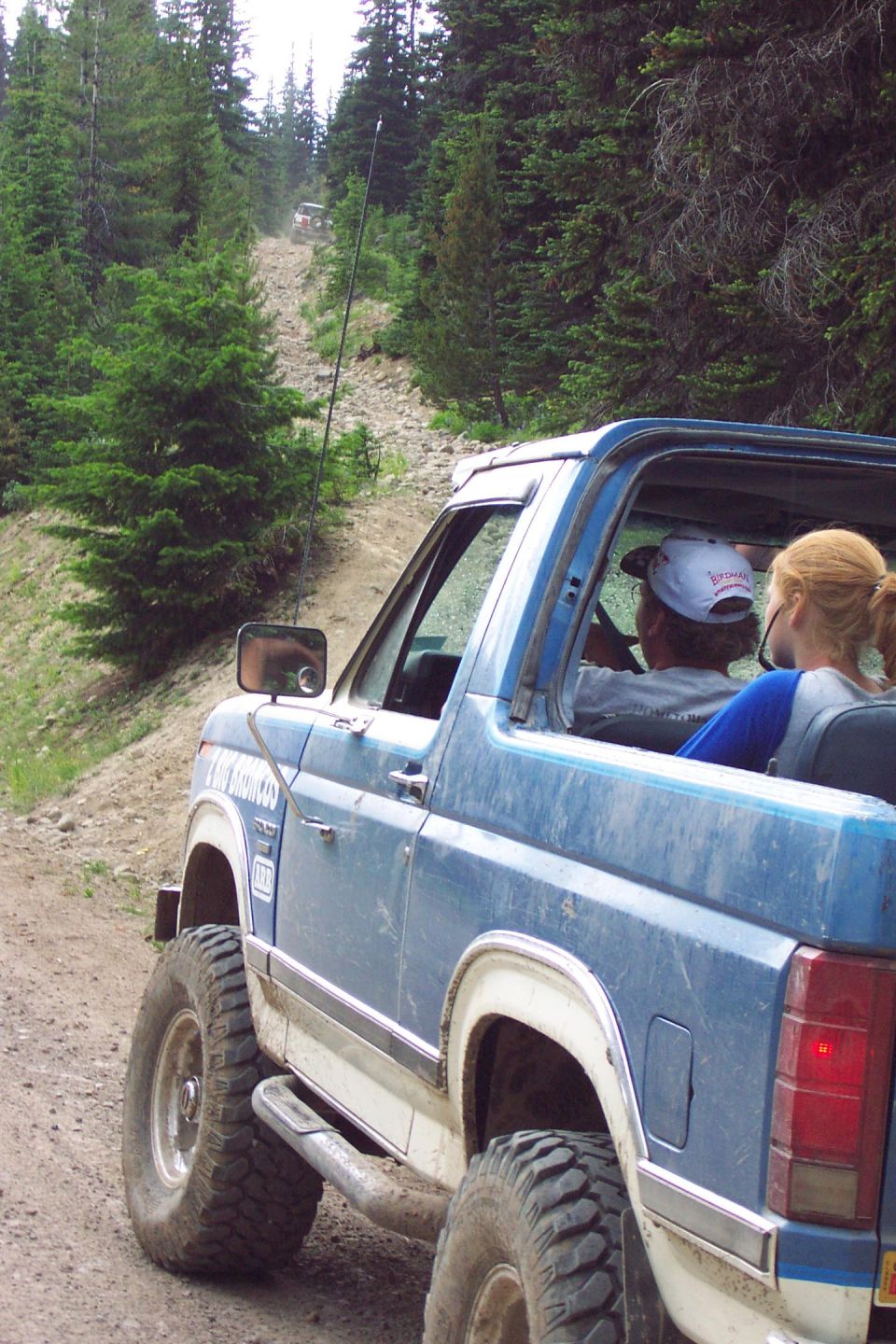 Boulder field hill climb on trail to Ravens Roost.  <br>(7/13/2002)