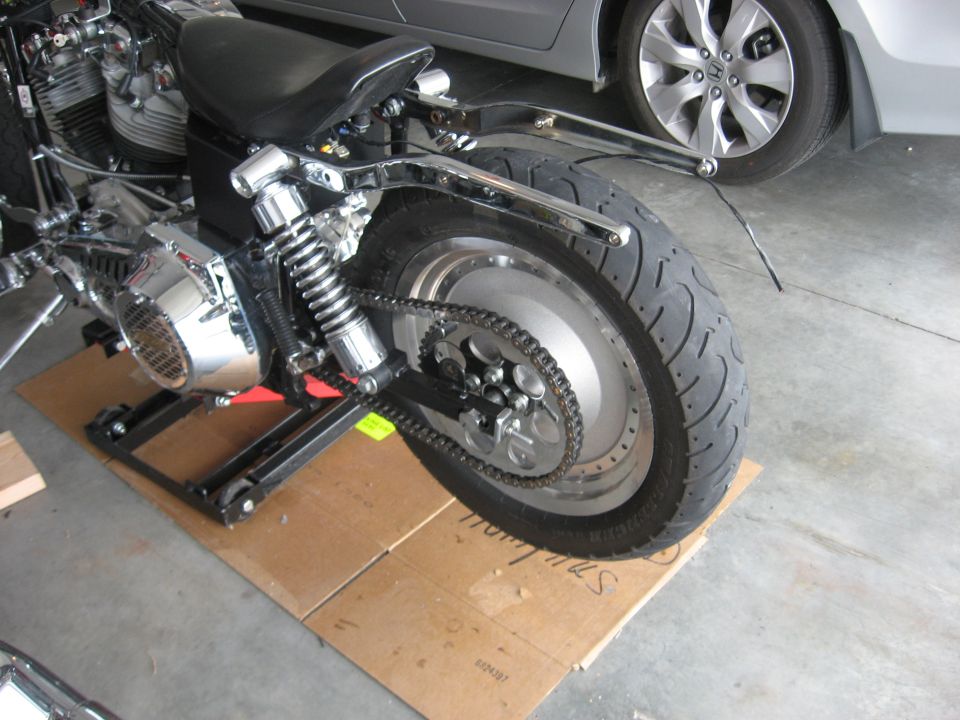 1979 Shovelhead FXE stripping paint of rear aluminium wheel