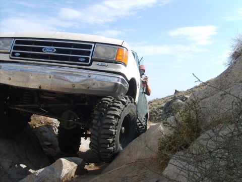 1989 Ford Bronco - This 1989 Ford Bronco navigates a rocky trail, its off-road capabilities.