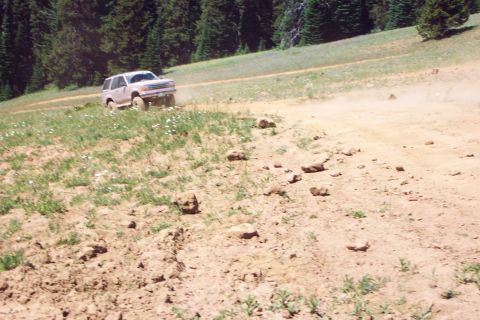 1996 Ford Bronco - Anne Knebel on the hill climb to Funny Rocks/Moon Rocks. (7/14/2002)