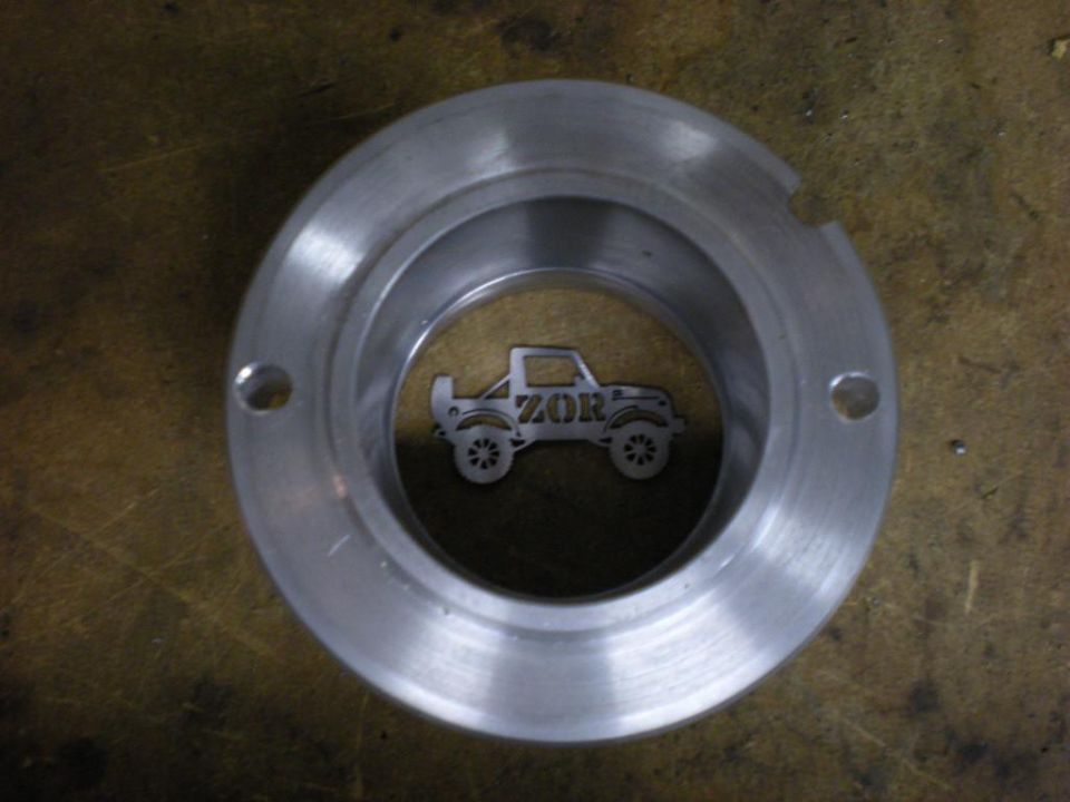 Metal part with ZOR Suzuki Samurai silhouette