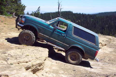 1996 Ford Bronco - Greg Myers posing at Moon Rocks. (7/14/2002)