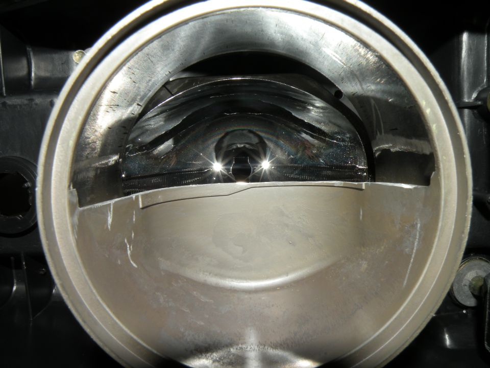 Close-up of a throttle body interior