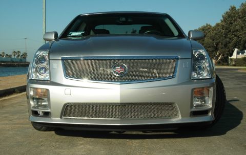 2006 Cadillac STS - Front view of a silver 2006 Cadillac STS with a prominent grille and distinctive headlights.