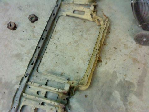 1995 Ford Bronco - What was left of the core support, anyone looking to do this should have a couple of cans of JB penatrating oil/spray to let the bolts soak…
