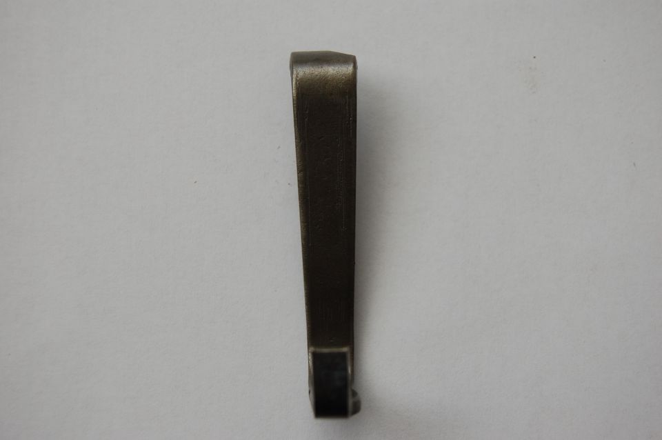 Metal bracket with a bent end