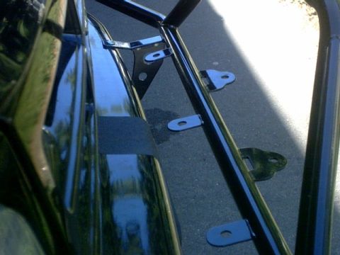 1995 Ford Bronco - This image shows the mounting points for a roll cage, not the vehicle itself.