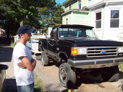 1989 Ford F-150 - my brother along for the fun