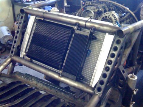 1994 Jeep YJ - The vehicle is undergoing a custom build with a new engine and cooling system.